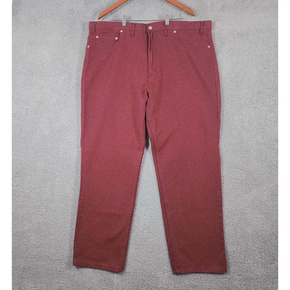 Vtg Jordache Jeans Mens 44x32 (43x30) Maroon Denim Cotton Streetwear Grunge Y2K